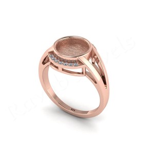 925แท้เงินสเตอร์ลิง8มม. รอบฝาเปล่าการตั้งค่าแหวนผู้หญิงที่ดีสำหรับอัฐิและเรซิ่นเติมนมแม่เครื่องประดับ - Product Image 3