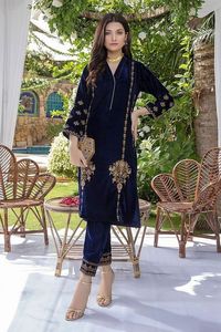 Kurta élégant avec broderie latérale de perles de verre en cristal dentelle pour vêtements de fête avec tour de taille naturel et travail Daka pailleté - Product Image 2