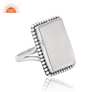 Bague antique en argent sterling 925 avec pierre précieuse naturelle en nacre, pour les fêtes, les festivals, meilleur fabricant de bijoux personnalisés - Product Image 3
