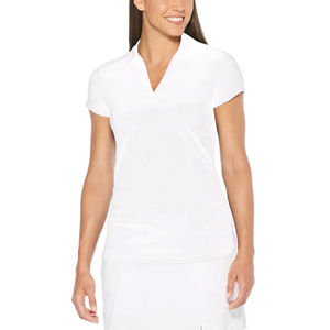 T-shirts polo pour femmes à la mode col bicolore coupe ajustée tenue décontracté personnalisé t-shirts polo pour femmes polos respirants OEM en gros - Product Image 2