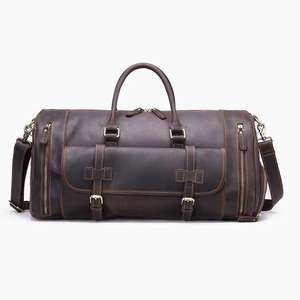 Sacs de voyage en cuir véritable 100% écologiques, grande capacité, durables, pour le sport, les week-ends, les voyages d'une nuit, le camping - Product Image 6