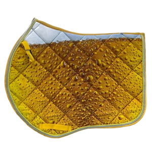 Tapis de selle de saut floraux en or rose personnalisés Offre Spéciale | Numnah de dressage en satin brillant | Tapis de selle de cheval équestre de qualité supérieure - Product Image 6