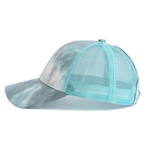 Vente en gros de casquettes de camionneur bleu marine de haute qualité à 5 panneaux avec logo brodé personnalisé casquettes de camionneur en mousse à mailles - Product Image 3