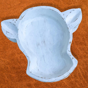Tazón de masa de madera de vaca de granja rústica hecho a mano decoración occidental ecológica regalo único sostenible para acampar cuencos para ganado - Product Image 4