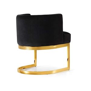 Chaise de luxe en tissu velours doré et noir design en maille Mobilier console incrusté d'os Prix de gros de haute qualité pour la maison et l'hôtel - Product Image 4