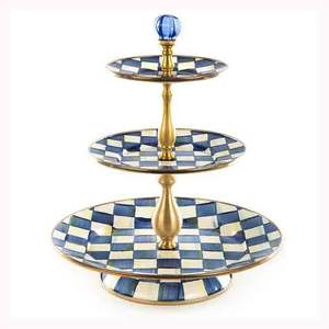 Support à cupcakes en laiton de haute qualité à 3 niveaux, en aluminium coulé de qualité supérieure, design antique doré noir, présentoir à desserts pour table de fête - Product Image 1