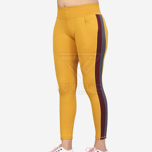 Leggings de yoga 100% coton à motif solide de taille moyenne de haute qualité Offre Spéciale la dernière conception à un prix raisonnable - Product Image 3