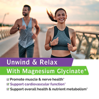 Capsules de citrate de magnésium complexe 500 mg, absorption maximale, supplément de vitamine en glycinate de magnésium pour la relaxation et le calme des nerfs