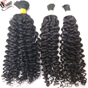 Couleur noire naturelle bouclée super en vrac 100% cheveux humains vierges bruts - Product Image 1