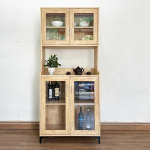 Armoire de salle à manger moderne en bois de caoutchouc 80x40x172cm - TPA002 - Product Image 3