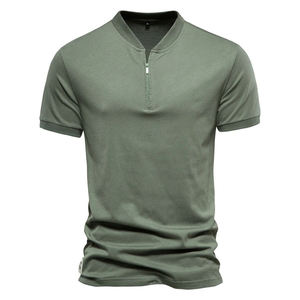 2024 <b>Men's</b> Summer Casual <b>T</b> <b>Shirts</b> Breathable Short Sleeves <b>V</b>-<b>neck</b> Cotton Bamboo Fiber 220g Canvas Blank Design - Product Image 3