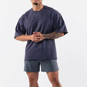 T-shirt à col rond 100% coton pour hommes, jersey vierge à motif uni de haute qualité, fabrication sur mesure, vente en gros - Product Image 1