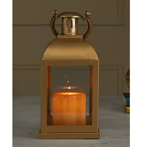 Lanternes en fonte d'aluminium nouveau style enduit noir pour la maison et les lanternes de bougie de décoration d'éclairage de table de mariage - Product Image 3