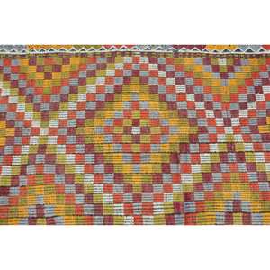 Vintage 29 'X 86' tapis ethnique turc rouge jaune Patchwork Design laine matériel Latex grande surface Rectangle pour chevet 10mm - Product Image 5