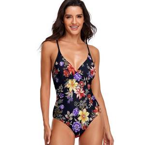 Shanhao ชุดว่ายน้ำ2ชิ้นสำหรับผู้หญิง, ชุดว่ายน้ำคอลเลกชั่นไลน์พิมพ์ลายวันพีซ & บิกินี่ทำจากผ้าสแปนเด็กซ์/ ไนลอน - Product Image 3