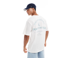 Meilleure Vente T-shirt Décontracté Homme 100% Coton Col Rond Manches Courtes Anti-boulochage Respirant Imprimé au Dos Coupe Oversize Couleur Personnalisable