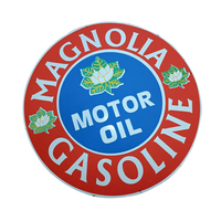 Letreros de metal esmaltado de porcelana para exteriores, imitación antigua, impresos en offset, modelo Gasolina Motor Oil, chapados en hierro y pintados