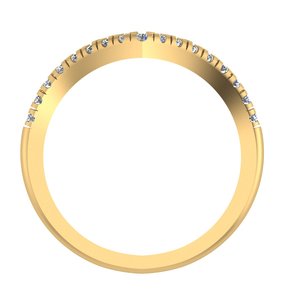 Bague en or jaune 10 carats avec diamant de laboratoire taille ronde et bande de diamants fantaisie, cadeau pour femmes en bijoux de soirée - Product Image 3