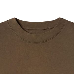 Camiseta cómoda y ligera con cuello redondo para hombre, traje informal diario teñido liso de punto de manga corta en blanco de ajuste Regular - Product Image 3