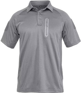 Camiseta polo con logotipo personalizado para hombre, camiseta informal OEM de manga corta y media manga de secado rápido de talla grande, características de camiseta transpirable con solapa - Product Image 1