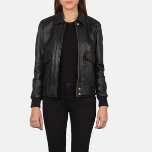 แจ็กเก็ตหนังแท้สำหรับผู้หญิงแจ็กเก็ตทีมตัวแทน - Product Image 2