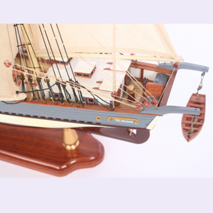 Gia Nhien Modèle de bateau en bois sur mesure TRE KRONOR STOCKHOLM haute qualité sculpté bois métal bateau artisanat - Product Image 5