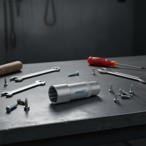 Hazet <b>12</b>-<b>Point</b> Long Square <b>Socket</b> 1/2'' with Traction Profile and Knurling - Product Image 3