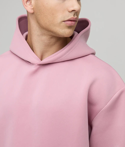 Custom Puff Printing Hoodie Man High Quality 100% Cotton Pullover Sweatshirts Solid Heavyweight Streetwear <b>for</b> <b>Men</b> <b>for</b> Winter - Product Image 3