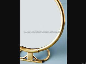 Round Makeup <b>Mirror</b> in Gold Plated Finished Perfect for Home Use and Versatile Styling Stylish <b>Vanity</b> Makeup <b>Mirrors</b> - Product Image 4