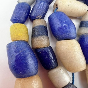 Vintage Handcrafted White Blue Powder Glass Beads <b>Sand</b> Cast Jewelry Crafting-Wholesale Bulk Supply Crystal Lampwork Beads - Product Image 2