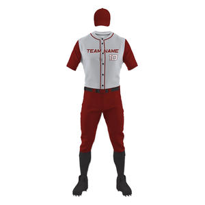 Venta al por mayor de los hombres de uniforme de béisbol Teamwear sublimación impresa camisetas con pantalones de poliéster transpirable uniformes deportivos OEM - Product Image 2