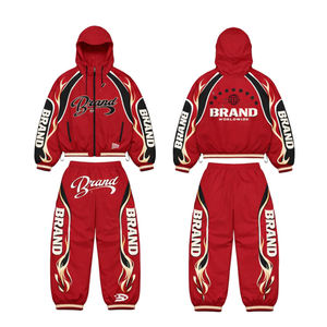 Ensembles de survêtements et sweats à capuche vintage personnalisés en gros, en nylon réfléchissant, pour l'entraînement, coupe-vent - Product Image 6