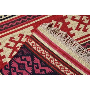 Turkish Vintage <b>Runner</b> Rug 2.5x8 ft (75x244 cm), <b>Red</b> Ombr Rug - Product Image 4