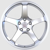 Rueda de Carreras GT Forjada de 5 Radios en Plata Pulida, Rin de Aleación Personalizado de 17-24 Pulgadas para Autos Deportivos JDM