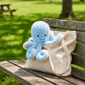 Fabricant de jouets en peluche pieuvre OEM ODM, jouet en peluche créature marine avec logo personnalisé, rembourrage en coton PP, coussin doux, cadeau promotionnel - Product Image 3