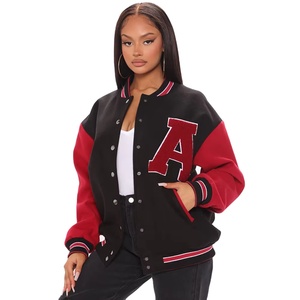 Premium Quality Women's Varsity Jacket Long Sleeve <b>Quilted</b> Embroidered Baseball Design <b>Wool</b> Polyester Leather Letterman Knitted - Product Image 1