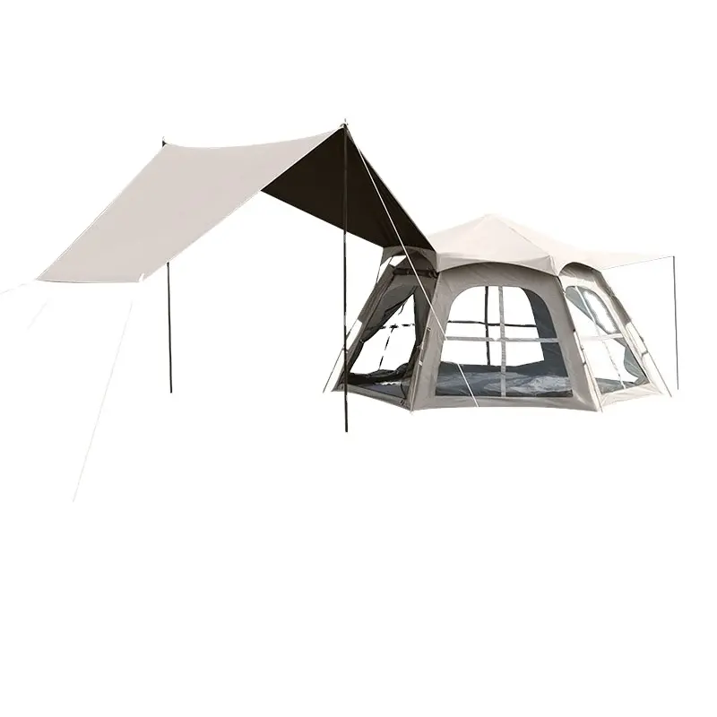 Tente de camping automatique à quatre faces 210D oxford Tente de plage pop-up instantanée résistante aux UV Tente de dôme imperméable à l'abri de la pluie