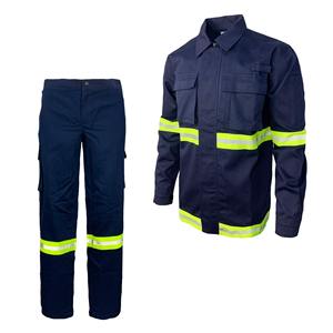 Overol de seguridad de alta visibilidad para hombre OEM, chaqueta y pantalones de algodón ignífugos, ropa de trabajo de seguridad a prueba de agua - Product Image 1