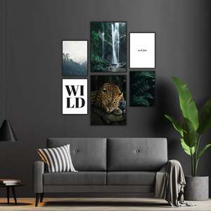 Juego de 6 Impresiones Artísticas de la Selva, Estilo de Diseño Minimalista, Material de Papel - Product Image 2