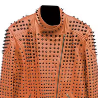 Yeni Punk Koyun Derisi Deri Ceket Erkek Kışlık Vintage Tarz Nefes Alabilen Yüksek Kaliteli OEM Hizmeti Özel Siyah