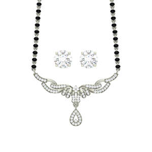 Pure Silver Mangalsutra Set Elegant Fine Jewelry Gift for Wif - Product Image 1