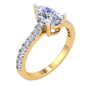 Bague au design classique en or massif 18 carats pour femme avec 1.23Cts VS Clarity Lab Grown Diamond EF Color Jewelry pour mariage ou cadeau - Product Image 1