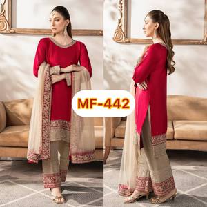 Hợp thời trang Linen văn phòng mặc kurti thiết lập với tinh vi thêu và nút Placket cho người lớn phong cách salwar thiết kế - Product Image 6