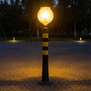 Feux de signalisation routière solaires double face, clignotants ronds jaunes pour la sécurité routière, en plastique ABS - Product Image 5