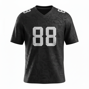 Maillot de football américain personnalisé en polyester 100% sublimé, manches courtes, respirant, antibactérien, grande taille, logo avant pour les équipes - Product Image 2