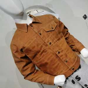 KIC <b>STAR</b> FASHION INDUSTRY Canvas Coated 100% Cotton Hooded Varsity <b>Jacket</b> Men High Quality Custom Design Outdoor Front - Product Image 3