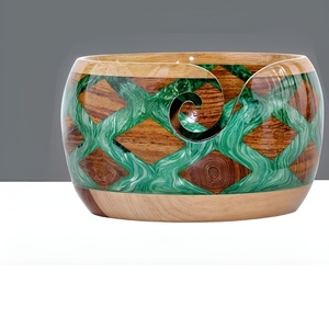 Cuenco de almacenamiento de hilo de bambú decorativo para tejer ganchillo hogar costura resina hilo cuenco titular - Product Image 5