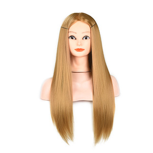 Tête de mannequin professionnelle pour la formation en coiffure, femme, taille de tête 53 cm, <span class=keywords><strong>cheveux</strong></span> synthétiques lisses, pour la <span class=keywords><strong>coupe</strong></span> et le tressage - Product Image 4