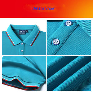 T-shirt polo noir respirant pour homme, personnalisé avec logo, pour le sport, le golf, les voyages, l'extérieur, uni, été - Product Image 3