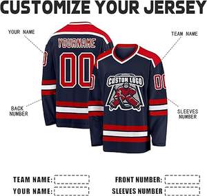 2025 diseño personalizado de secado rápido para hombres de manga larga conjunto de Jersey de hockey sobre hielo transpirable sublimado Teamwear OEM estilo del fabricante - Product Image 2